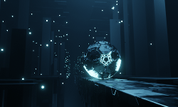 glowing 3d ball render